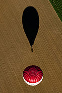 A hot air balloon above